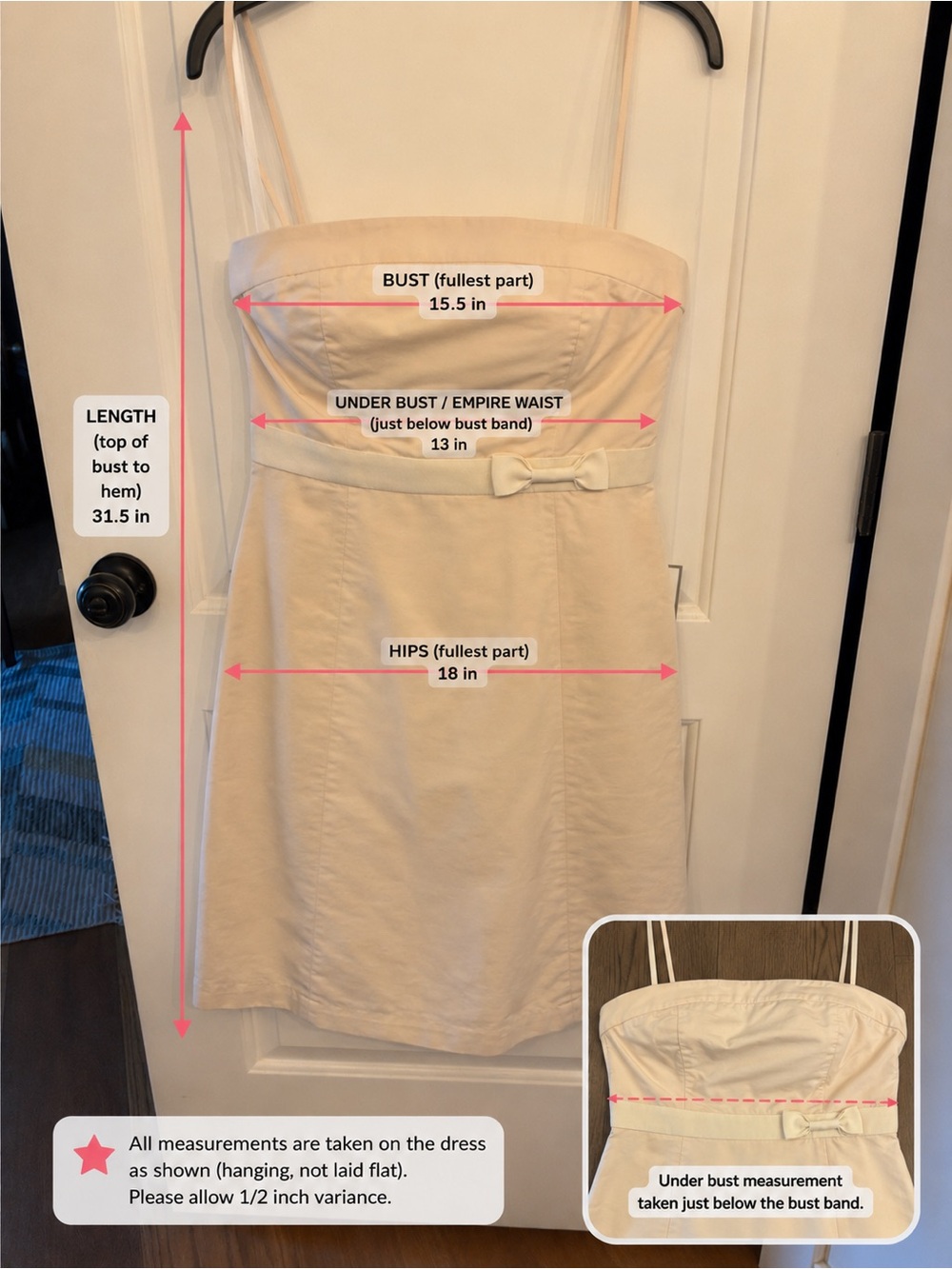 J. Crew Cream Strapless Bow-Waist Sheath Dress - Picture 6 of 6